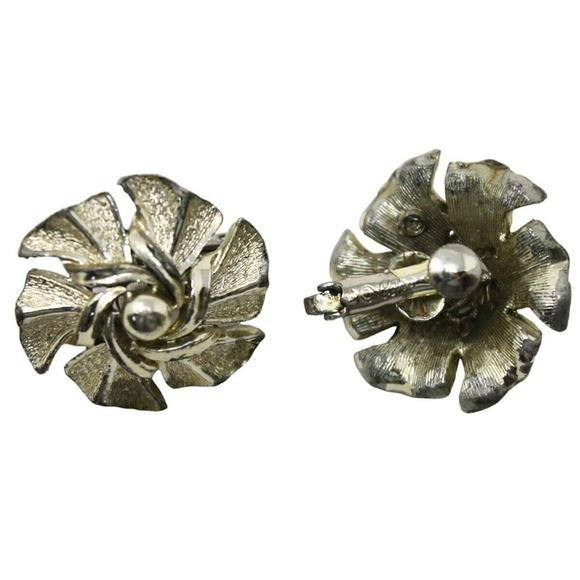 Vintage Coro Spiral Round Clip on Earrings Original Card Gold Metal 1" - Hey Viv - Picture 2 of 5